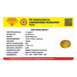 3.9 Carat Oval Cut Yellow Sapphire Loose Gemstone for Fine Jewelry - Product Image 4