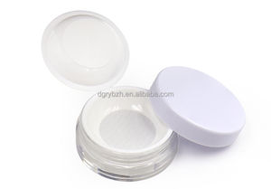 Estuche de polvo suelto transparente personalizado de 10g, tarro de polvo de fijación, caja de polvo corrector cosmético redonda con <span class=keywords><strong>bisagra</strong></span> y malla elástica - Product Image 4