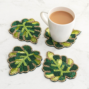 Exquisite European Glass Waterproof <b>Beaded</b> <b>Coasters</b> for Apartment Dorm Decor Festive Holiday Themed Seasonal Promotional - Product Image 3