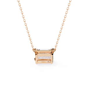 สร้อยคอเพชรเดี่ยวทองคำ 14K ทรงเรเดียนท์คัท เพชรแล็บ สร้อยคอจี้แบบสั่งทำ เครื่องประดับผู้หญิงชั้นดี - Product Image 6