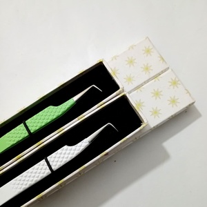 Pince à épiler pour extensions de cils en acier inoxydable, nouvelle, antistatique, antimagnétique, à pointe lisse, avec logo personnalisé, vente en gros - Product Image 1