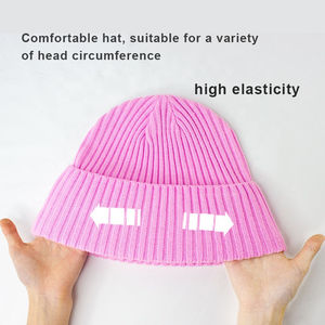 หมวกบีนนี่ไหมพรมคุณภาพสูงสำหรับผู้ชาย แบบคลาสสิค ขอบยางยืด  ปักโลโก้ตามสั่งได้ - Product Image 3