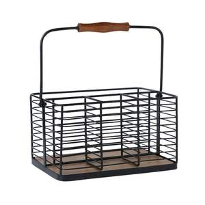 Conteneur de rangement compact pour couverts en métal, conçu pour garder les ustensiles de cuisine bien organisés et faciles d'accès à tout moment - Product Image 1