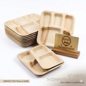 Assiette carrée de 12 pouces avec 5 compartiments - Product Image 2