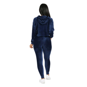 Conjunto Deportivo de Terciopelo para Mujer, 2 Piezas, Sudadera Corta de Manga Larga y Pantalones Jogger, Ropa Deportiva Casual de Invierno, Venta al Por Mayor - Product Image 2
