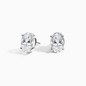 Pendientes de Diamantes Cultivados en Laboratorio, Corte Ovalado, Cuatro Puntas, Plata de Ley 925, 1 Quilate, Acabado en Oro Rosa de 14K, Certificados por IGI - Product Image 3