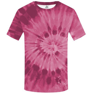 T-shirt à motif tie-dye dégradé psychédélique pour hommes et femmes, col rond néon, hauts décontractés à manches courtes, t-shirt numérique pour femmes - Product Image 3
