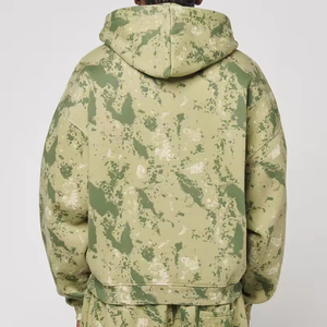 Vente en gros – Sweat à capuche zippé brodé pour homme, personnalisé, en coton épais 100 %, coupe classique, service OEM - Product Image 5
