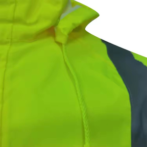 Custom Lightweight Polyester Oxford High Visibility ANSI Class 3 <b>Waterproof</b> Safety Workwear <b>Jacket</b> Logo for Outdoor Protection - Product Image 3