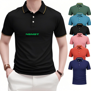 Camisa Polo Verde Piqué para Hombre de Abbas Industries, Manga Corta, Logotipo Bordado, Informal, Transpirable, de Algodón, con Cuello Camisero - Product Image 3