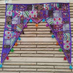 Cortina Banjara india ecológica bordada para colgar en la puerta, de algodón, hecha a mano, estilo vintage, patchwork, toran, decorativa, estilo gitano. - Product Image 3