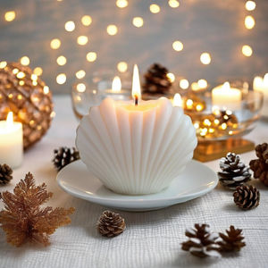 Vela Decorativa con Forma de Concha Marina - para Navidad, Pascua, Cumpleaños y San Valentín - Product Image 1