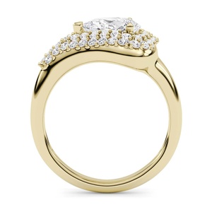 Anillo de Compromiso de Oro Amarillo con Diamante Corte Pera para Mujer, con Diamantes Naturales Certificados por GIA, Estilo de Lujo - Product Image 2