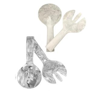 Ensemble de cuillères à salade et de cuillères de service en résine de luxe faites à la main, vaisselle de cuisine moderne écologique pour les dîners, les fêtes et les cadeaux - Product Image 1