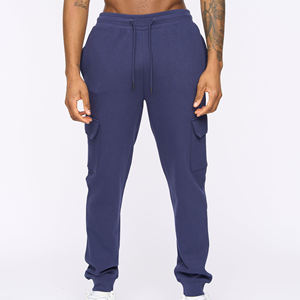 Ensemble de survêtement décontracté pour homme, bleu marine, à capuche, manches longues, couleur unie, jogging, poids moyen, 100 % coton, pour l'automne - Product Image 2