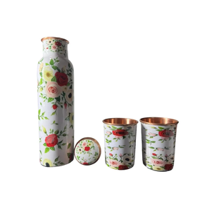 Juego de Botellas de Agua de Cobre de Alta Calidad con Tapa de Acero Inoxidable, Bebedero Directo de Plástico para Hogar, Oficina y Fiestas - Product Image 5