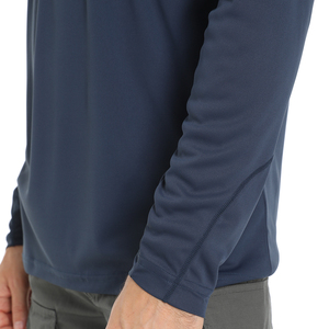 Men's Light Blue Long Sleeve <b>Fishing</b> Shirt UPF 50 Quick Dry Solid Color Pullover Top 100% Polyester Outdoor Wear - Product Image 5