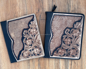 Hermoso diseñador tallado a mano cuero cremallera bloqueo diarios Boho tradicional Vintage cuero bloqueo diario viaje diario - Product Image 3