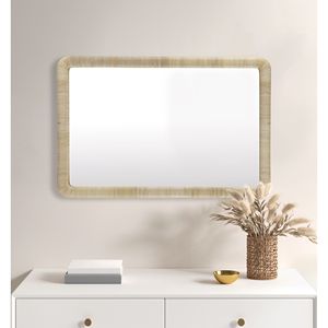 Natural Rattan <b>Rectangle</b> <b>Wall</b> <b>Mirror</b> Eco-Friendly Home Decor with Stylish Design - Product Image 1