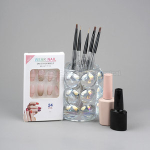 SAAR GLOBAL SURGICAL Creative Nail Art Brush <b>Set</b> <b>Crimped</b> Ferrule Nylon Fine Point Tips for Detailed Patterns Gel Polish Designs - Product Image 4