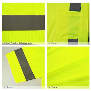 เสื้อยืดสีเหลืองส้ม ผ้าตาข่ายพีวีซี โลโก้สีต่างๆ  ขั้นต่ำในการสั่งซื้อ  เสื้อยืดแบบมองเห็นได้ชัดเจน  เสื้อผ้าทำงานแบบมองเห็นได้ชัดเจน ราคาขายส่ง - Product Image 5