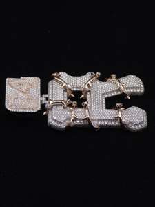 Custom Lab Grown R letter <b>Pendant</b> 925 Silver Rose Gold Plated Diamond letters <b>Pendants</b> Luxury Iced Out Charms Unisex Everyday - Product Image 3