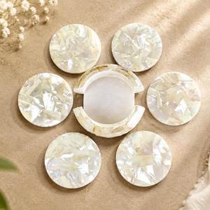 Elegant Marble MOP Coaster Set Handmade Decorative <b>Table</b> <b>Protector</b> Luxury Home Dining Restaurant Gift Collection - Product Image 5