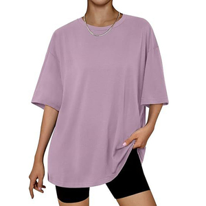 Camiseta de Manga Corta Casual para Mujer, Talla Grande, Oversize, Transpirable, de Algodón Orgánico Ecológico, con Diseño Personalizable - Product Image 2