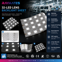 Feuille LED Flexible Mono avec Lentille, 32 LED Personnalisables, DC24V 11W, Découpable, Panneau LED RGBW 4-en-1 pour Rétroéclairage de Pierre