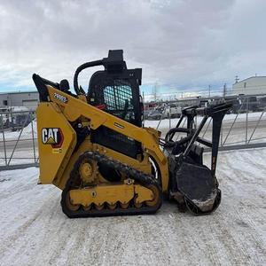 CAT 299D3 XHP Skid Steer with Heavy Duty Forestry Mulcher for <b>Brush</b> Clearing Land Cleaning Compact Loader Machine Industrial HD - Product Image 1