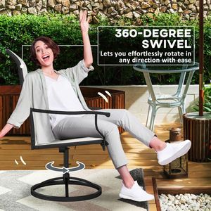 Set di 2 Sedie Girevoli da Giardino per Esterni, Eleganti Sedie Girevoli per Uso in Giardino - Product Image 3