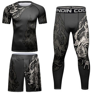 Tenues de sport, shorts MMA, rashguard sublimé, vêtements de compression BJJ, ensembles de rashguard de boxe pour hommes, respirants - Product Image 4