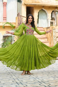 Traditional Afghan Kuchi Dress For Women With Heavy <b>Mirror</b> Work Details Tribal Embroidery Flowing Maxi Gown Afghan Kuchi Dress - Product Image 5