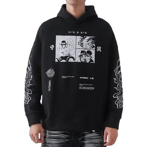 เสื้อฮู้ดดี้สตรีทแวร์ผ้าฝ้าย 100% คุณภาพสูง ลายหนวดขาว - เสื้อฮู้ดดี้โอเวอร์ไซส์ทรงครอปแบบ unisex  แบบสวมหัว - Product Image 4