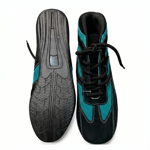 Chaussures de course pour karting, bottes de moto, cuir suédé bleu et marron, semelle technique antidérapante, chaussures de sport automobile professionnelles, conduite sur circuit - Product Image 3