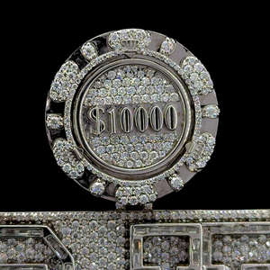 Letra personalizada nombre inicial Baguette colgante 925 Starling plata Moissanite diamante personalizado Bail Logo Hip Hop joyería fina - Product Image 4