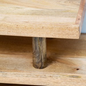 Mueble de TV de Madera de 3 Estantes Vandana Novara Hexa, Consola de Entretenimiento Moderna de Madera Maciza Minimalista - Product Image 2