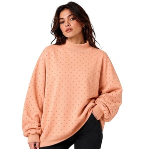 Polka Dot Winter Sweatshirts Long Sleeve Pullover Printed Hood Cuff Casual Oversized Fashion Top Fashion Comfortable <b>Fit</b> <b>Jumpers</b> - Product Image 1