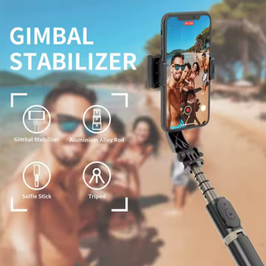 Stabilisateur de cardan Q08 à rotation 360° pour téléphone, perche à selfie avec trépied dissimulé, cardan vidéo mobile mono-axe pour TikTok - Product Image 2