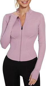 Women's Lavender Half-<b>Zip</b> Long Sleeve Yoga Top Breathable Solid Color Polyester Spandex Sportswear Skinny Fit All Seasons Stand - Product Image 2