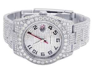 BOJ R.O.L.E.X.04 Montre Homme de Luxe Automatique Analogique en Acier Quartz Moissanite VVS, Style Hip Hop, 41MM 3BAR - Product Image 4