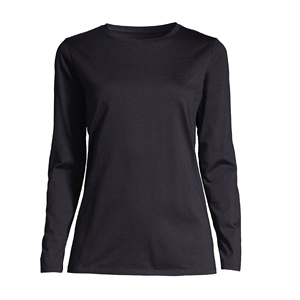 T-shirts confortables pour femmes, couleur unie, usage quotidien, col rond, manches longues, coupe ajustée, t-shirt décontracté uni, provenant de BD - Product Image 3