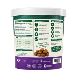 Masticables para la Cadera y Articulaciones Formulados por Veterinarios para Perros, 20-30 Unidades, 1000mg de Glucosamina, Inflamación del Cartílago, Bienestar Cardiovascular - Product Image 2