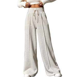 Pantalon de jogging pour femmes personnalisé printemps été hiver Style Hip Hop Baggy jambe large tissu éponge français respirant coupe ample évasé - Product Image 5