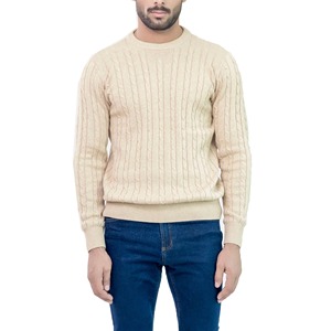 Men's <b>Cable</b> <b>Knit</b> Pullover <b>Sweater</b> Full Sleeve Solid Color Button Customized Color Autumn Wear Breathable 100% Polyester - Product Image 2