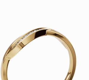 Bague de fiançailles élégante en diamant ondulé 0,180 carat, diamant rond FG VS, bande incurvée élégante pour bijoux de mariée et de mode - Product Image 3