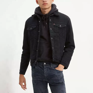 Oem Winter <b>Long</b> Sleeves Slim Fit Fur Inside <b>Men</b> Jeans Jacket Customized Faux Fur Collar Denim Jacket <b>Coat</b> <b>Men</b> - Product Image 1