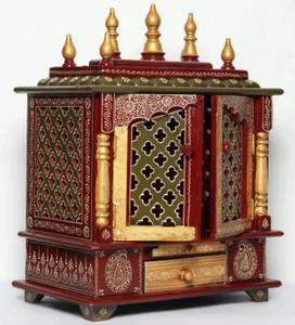Portes de Mandir Pooja en bois de Sheesham, artisanales, artistiques et durables |   Temple traditionnel à domicile Vastu |   Élégant Puja Ghar en bois brun - Product Image 3