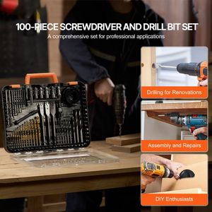 Set di 100 Punte per Trapano e Cacciavite Multiuso per Foratura e Avvitatura su Legno, Metallo e Cemento - Product Image 2