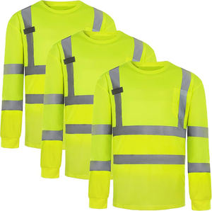 Factory Staff <b>Long</b> <b>Sleeve</b> OEM Workwear Quick Dry Hi Vis Safety <b>T</b>-<b>Shirt</b> Reflective Work Construction Reflective Polo <b>Shirt</b> - Product Image 1
